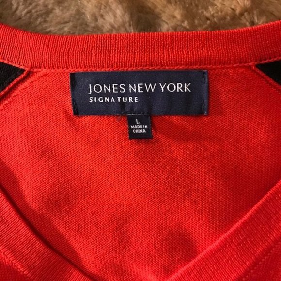 NWOT Jones New York Colorblock 3/4 Sleeve Sweater - Picture 6 of 7